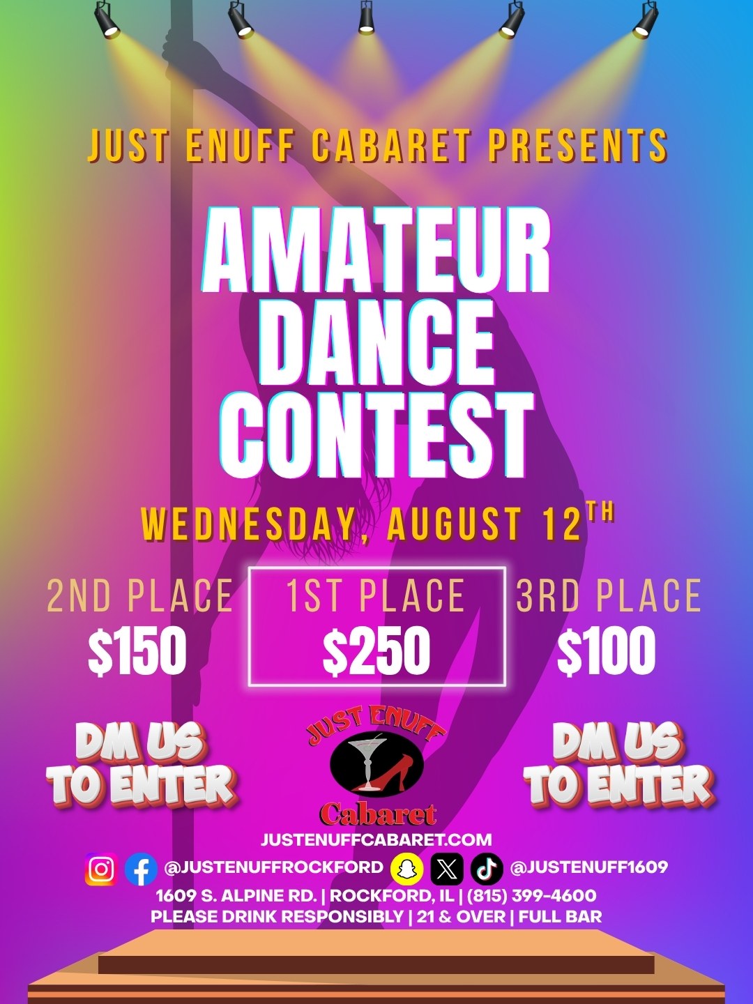 Amateur Dance Contest at Just Enuff Cabaret, Rockford IL, Wednesday, August 12