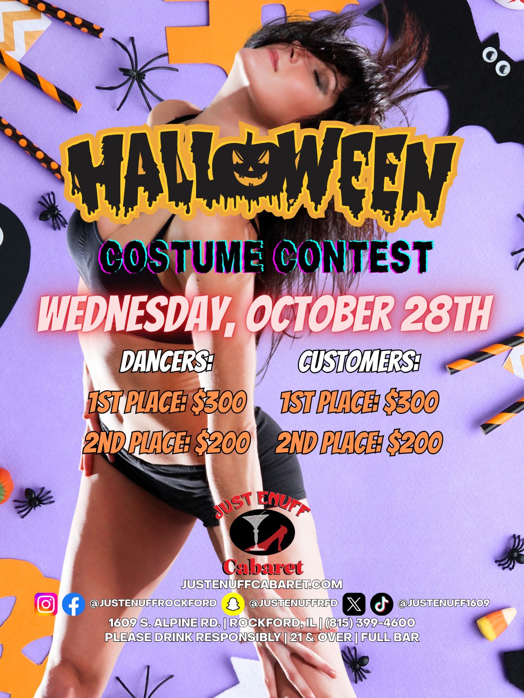 Halloween Costume Contest at Just Enuff Cabaret, Rockford IL, Wednesday, October 28